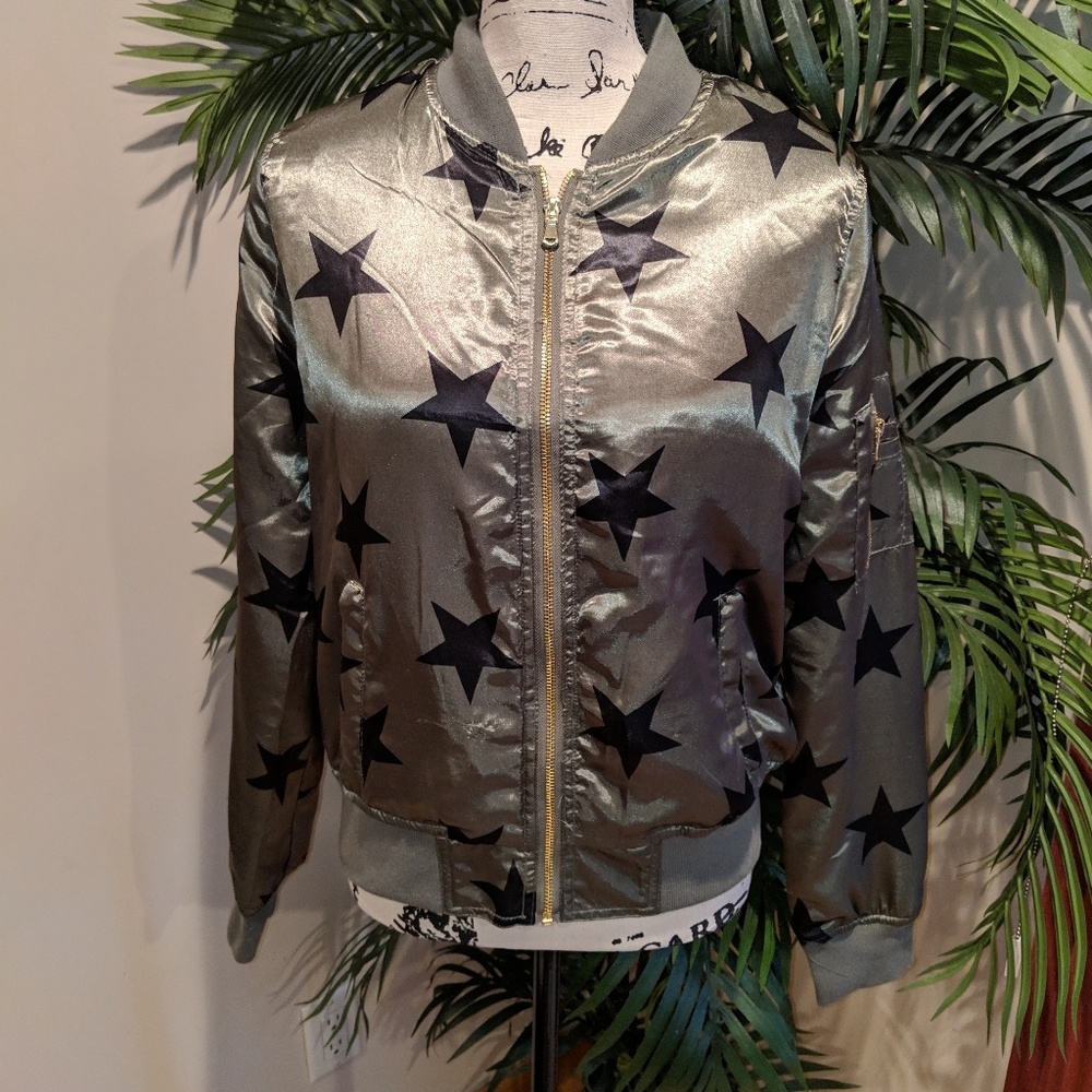 Sz Lg Army Green Rue 21 Bomber Jacket
